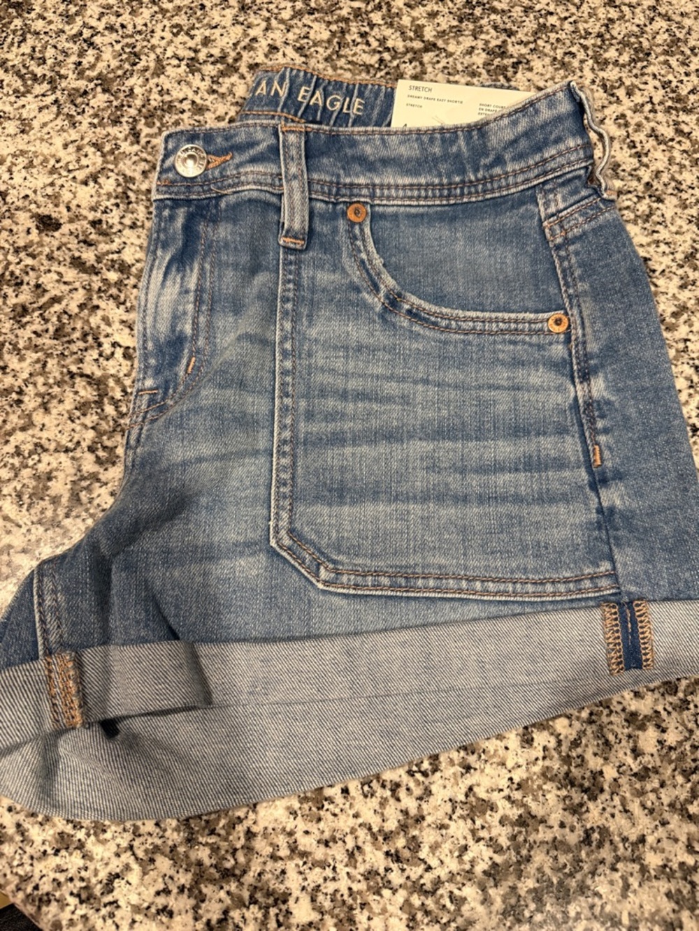 American Eagle Outfitters Light Blue Denim Roll-Hem Shorts. 🎉 New